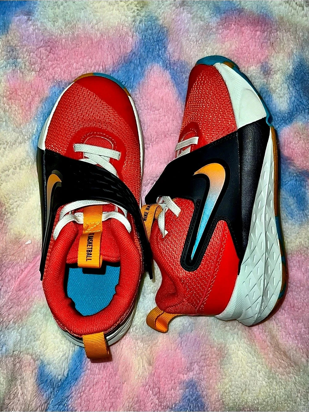 Nike Team Hustle D 12 (PS) Picante Red/Orange Kid's Sneakers-Size 13C NWB HF6280